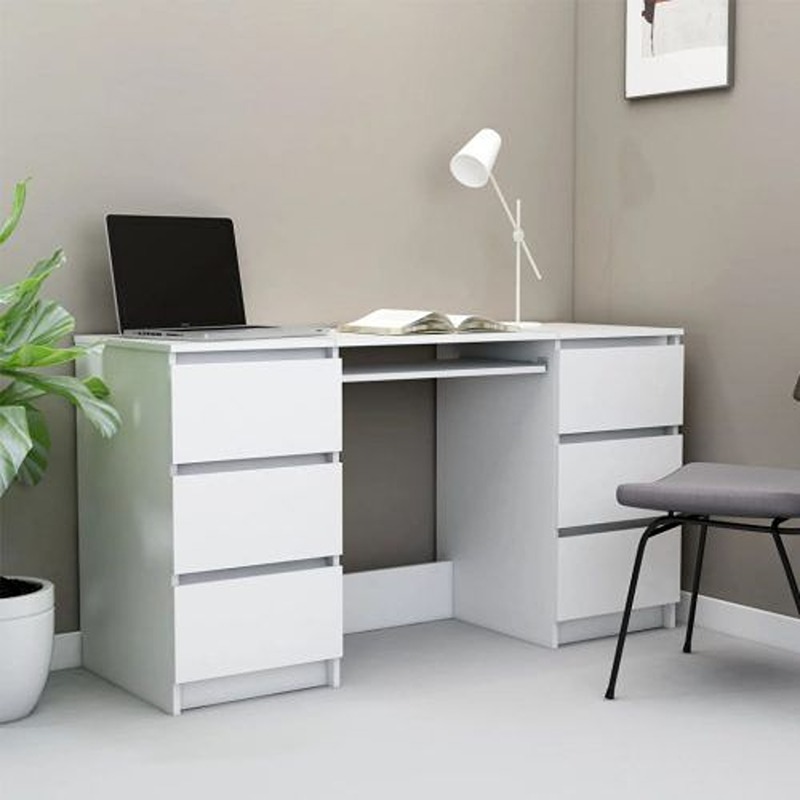 Desk, 140 cm, White - KM-EG188-144