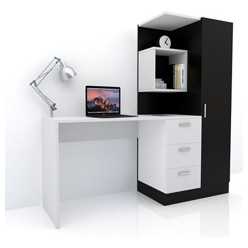 Desk, 120 cm, White/Black - KM-EG188-155