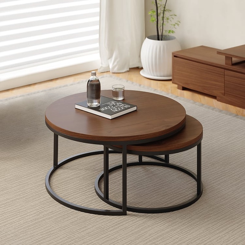 طقم طاولات قهوة، قطعتين، بني - KM-EG188-291