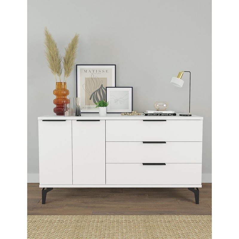 Buffet, 150 cm, White/Black - KM-EG188-180