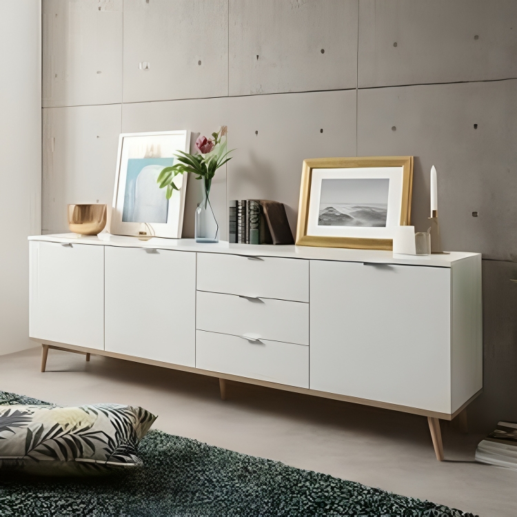 Buffet, 200 cm, White/Wood - KM-EG188-181