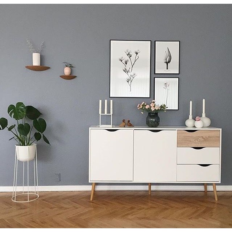 Buffet, 150 cm, White/Wood - KM-EG188-183