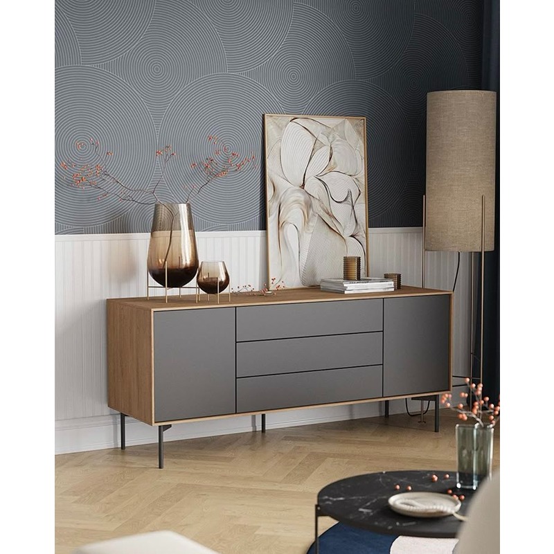 Buffet, 200 cm, Wood/Grey - KM-EG188-184