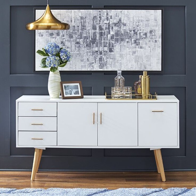 Buffet, 160 cm, White/Wood - KM-EG188-185