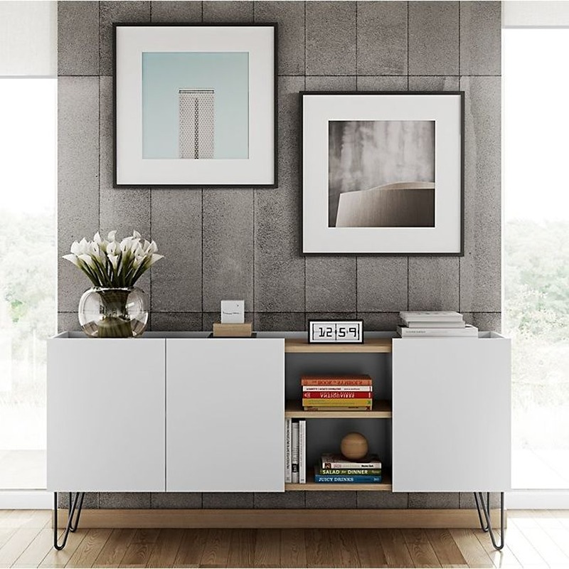 Buffet, 160 cm, White/Wood - KM-EG188-188