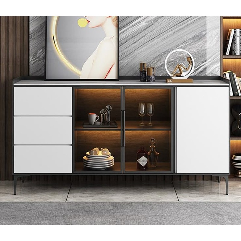 Buffet, 160 cm, White/Black - KM-EG188-193