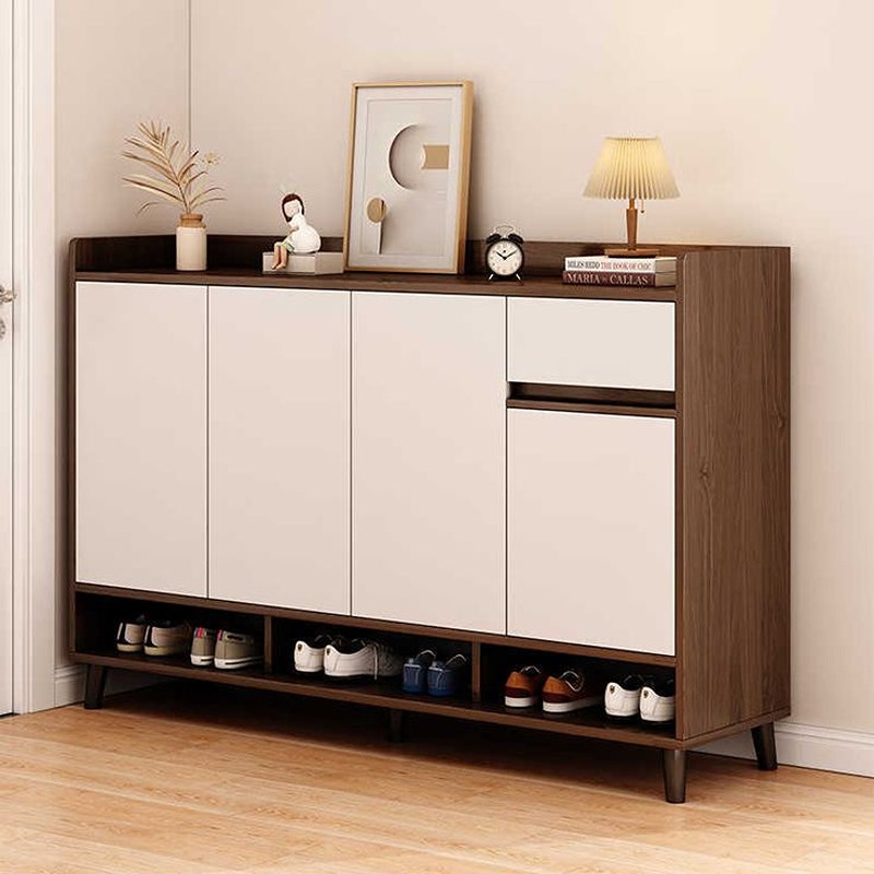 Shoe Cabinet, 160 cm, Brown/White - KM-EG188-390