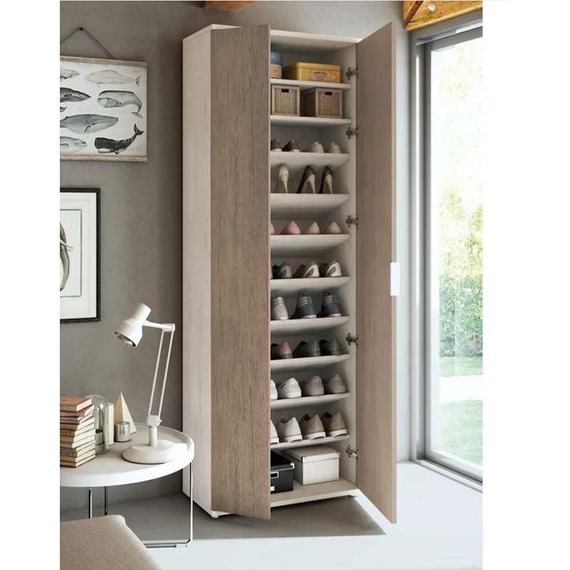 Shoe Cabinet, 80 cm, Light Wood/White - KM-EG188-391