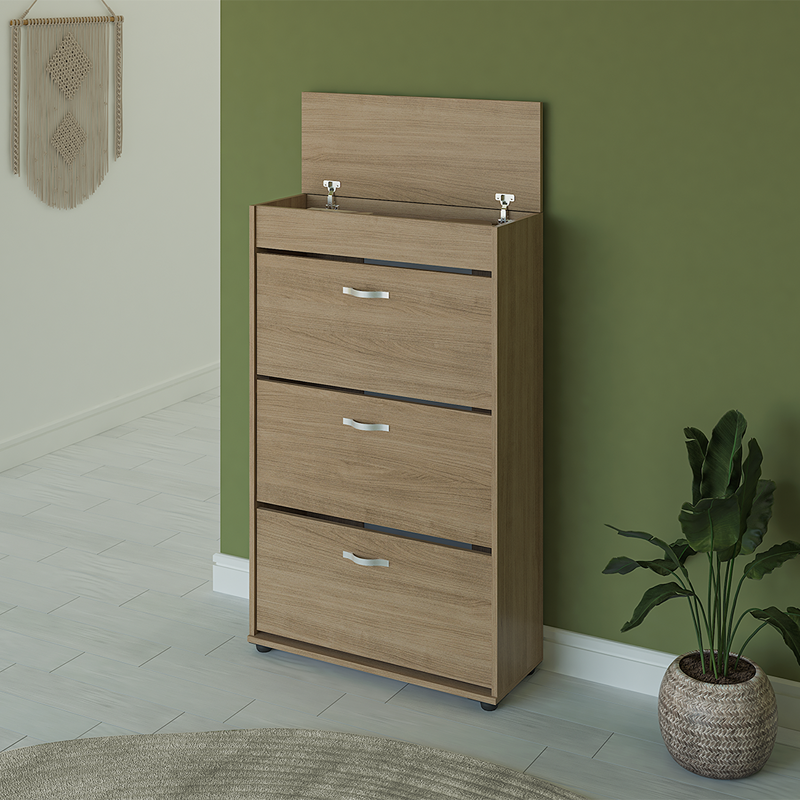 Shoe Cabinet, 70 cm, Light Wood - KM-EG188-392