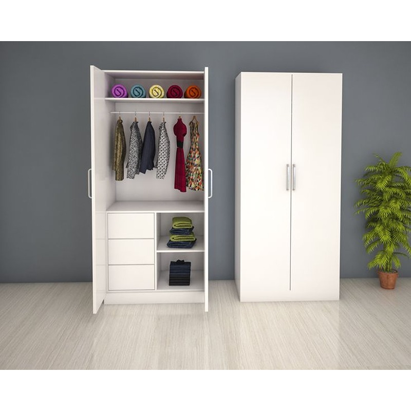 Wardrobe 80 cm, White - KM-EG188-396