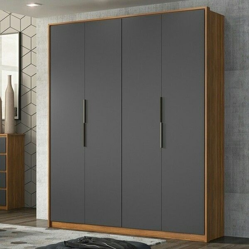 Wardrobe 160 cm, Wood/Dark Grey - KM-EG188-402