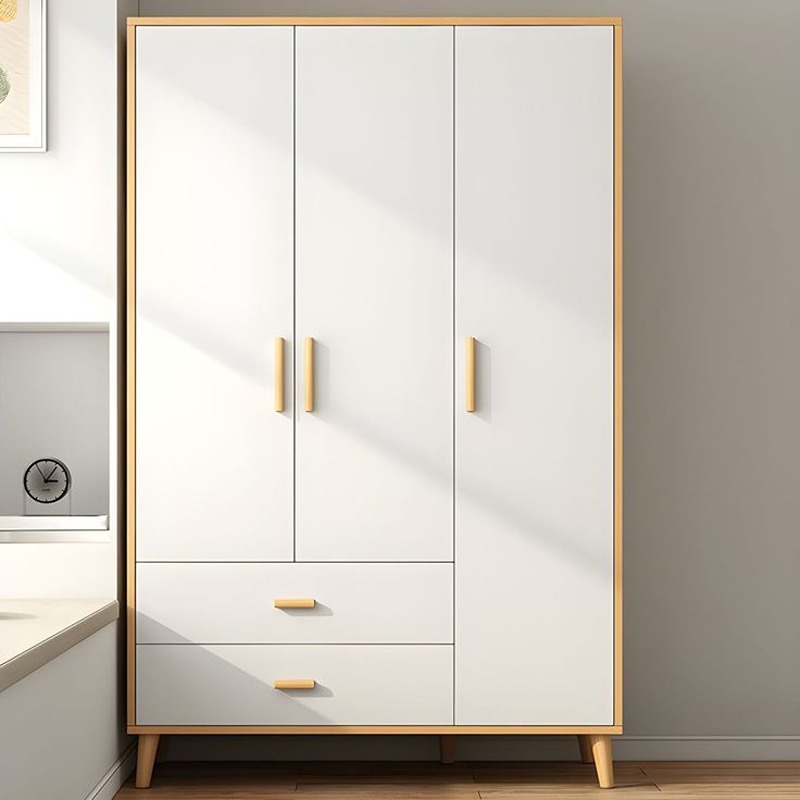 Wardrobe 150 cm, White/Wood - KM-EG188-406