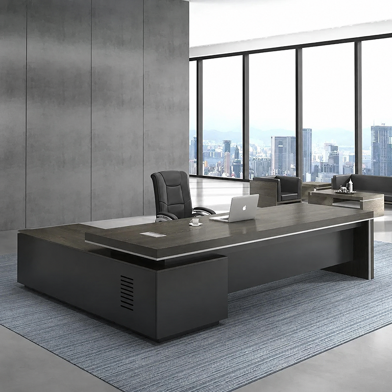 مكتب، 240 × 160 سم، أسود/بني داكن - KM-EG189-159