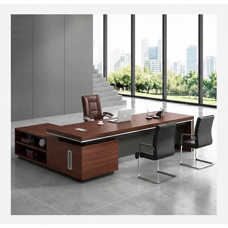 مكتب، 240 × 160 سم، أسود/بني محمر - KM-EG189-161
