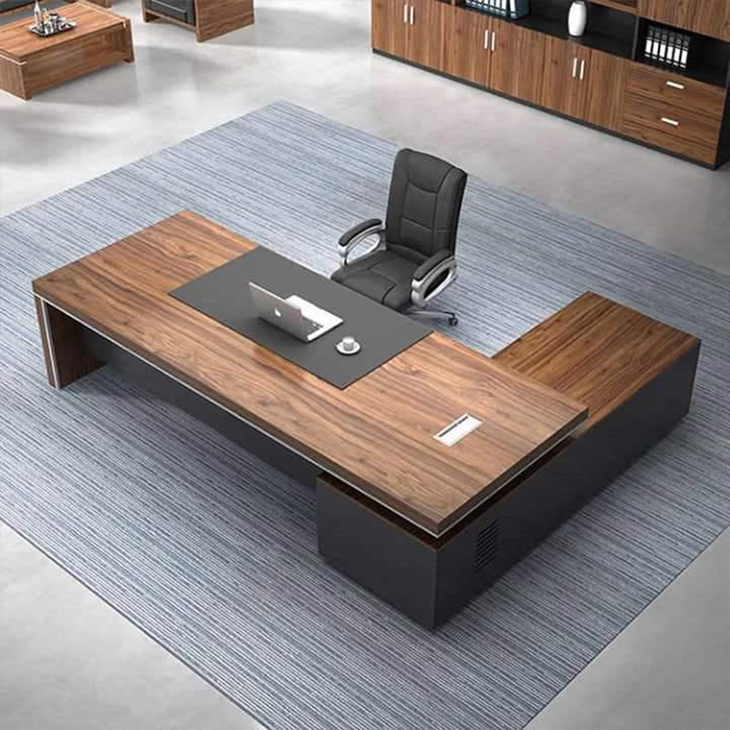 مكتب، 160 × 180 سم، رمادي داكن/خشبي - KM-EG189-166