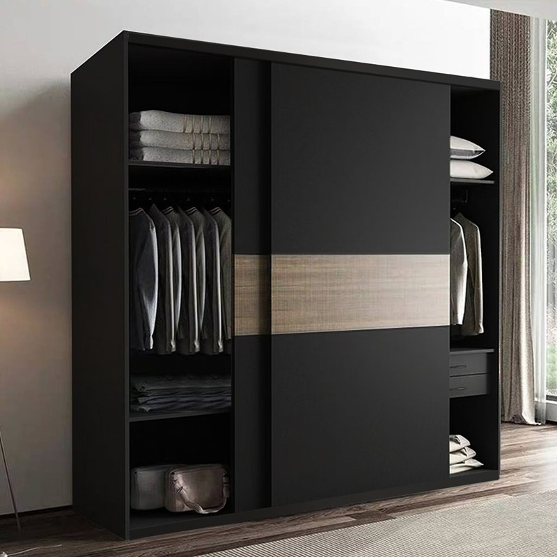 دولاب، 160 سم، أسود/خشبي فاتح - KM-EG189-87