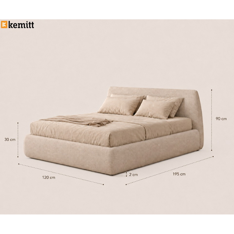 Bed, Multiple Sizes, Beige - KM-EG28-397