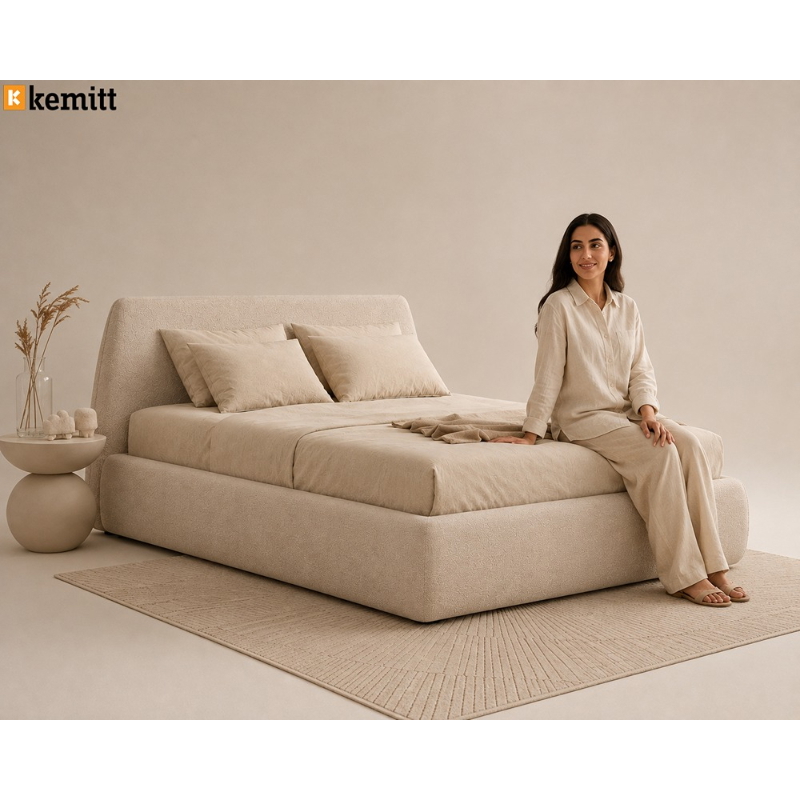 Bed, Multiple Sizes, Beige - KM-EG28-397