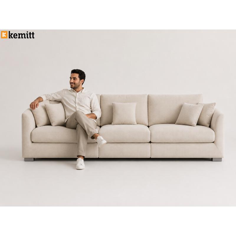 كنبة 3 مقعد, 250 سم, أوف وايت - KM-EG152-34