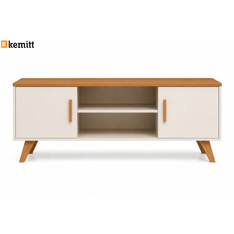 ترابيزة تلفزيون, 150 سم, خشب و أبيض - KM-EG188-100