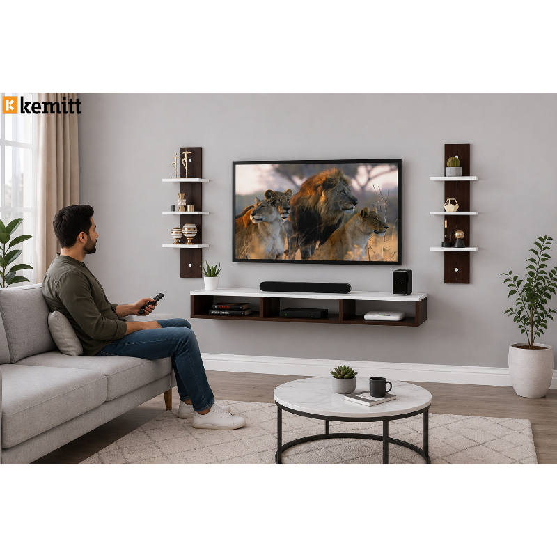 وحدة تلفزيون خشب ام دي اف 3 قطع، 90×24×15 سم - الوان متعدده
