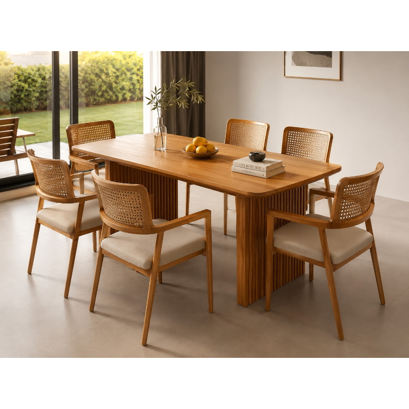 Dining Table With Chairs, 7 Pcs, Multiple Colors - KM-EG128-07