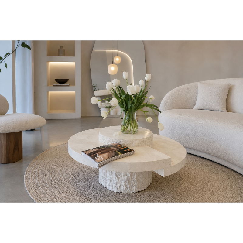 Coffee Table, 75 cm, White - KM-EG148-38