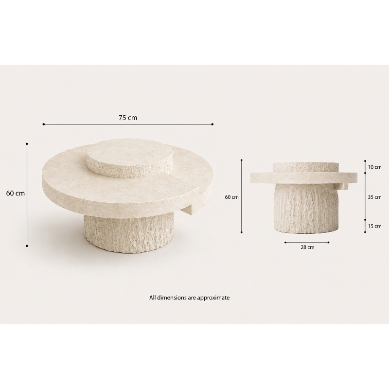 Coffee Table, 75 cm, White - KM-EG148-38