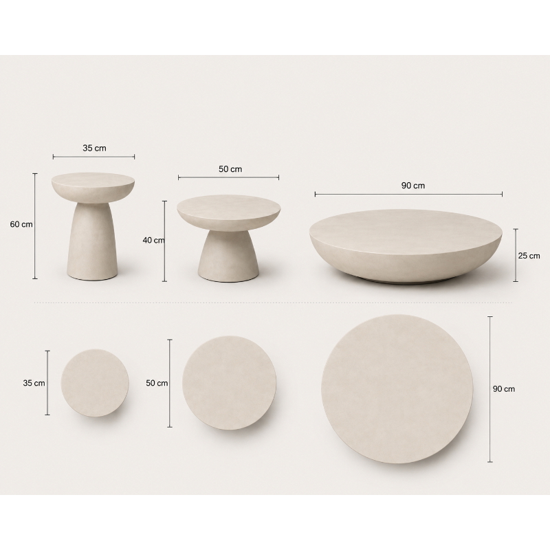Coffee Table, Multiple Sizes, Off White - KM-EG148-31