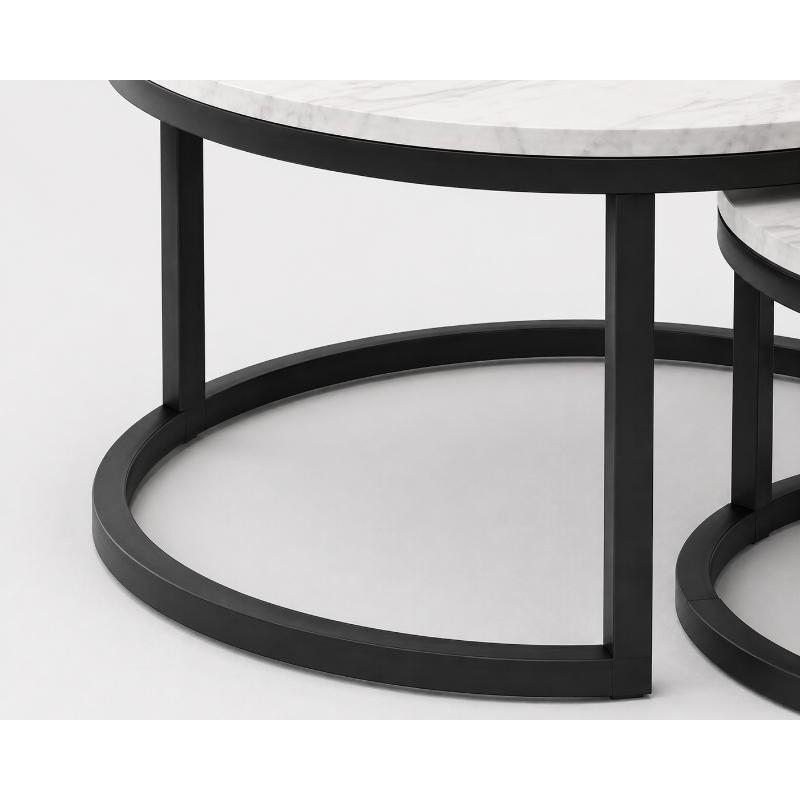 Coffee Tables Set, 2 Pcs, Black - KM-EG8-91