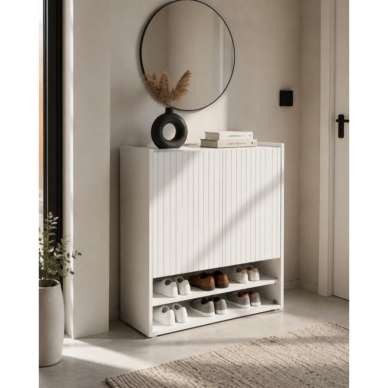 Shoe Cabinet, 85 cm, Off White - KM-EG167-10