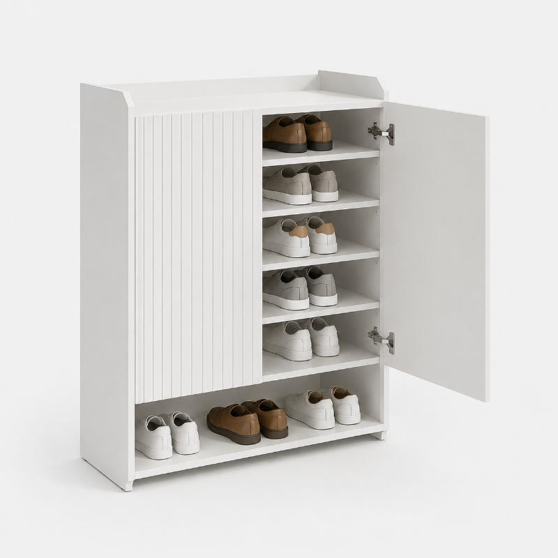 Shoe Cabinet, 85 cm, Off White - KM-EG167-10