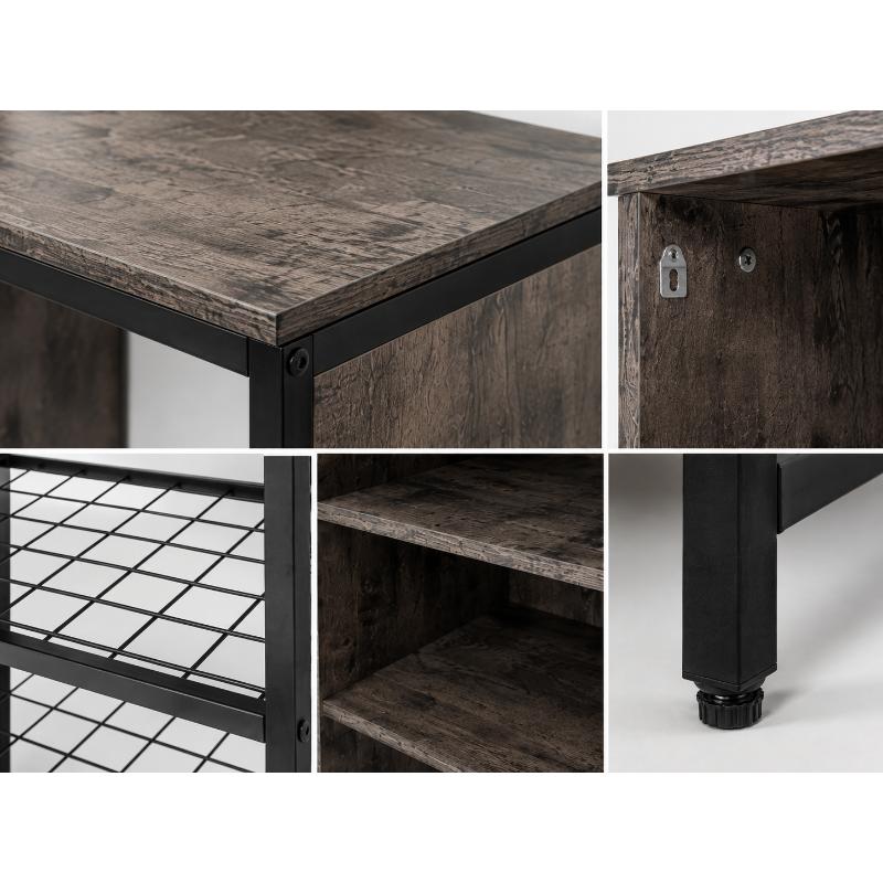 Shoe Cabinet, 100 cm, Grey/Black - KM-EG179-125