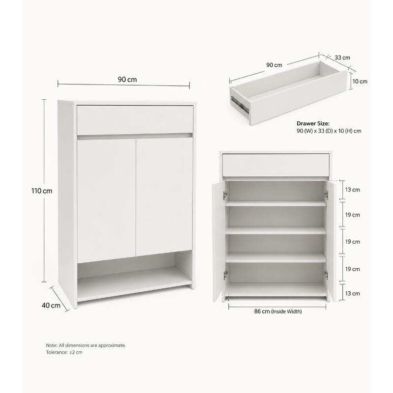 Versa Shoe Cabinet, 90 cm, Multiple Colors - KM-EG188-04