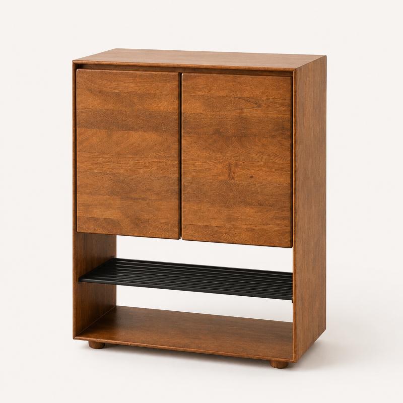 Shoe cabinet, 80 cm, Dark Wood - KM-EG147-42