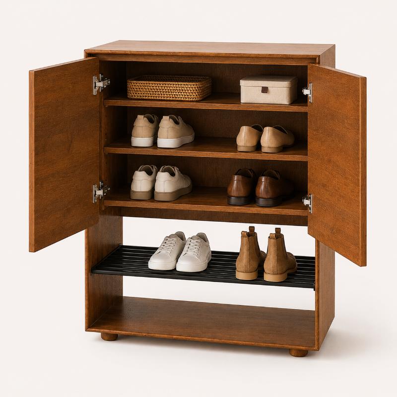Shoe cabinet, 80 cm, Dark Wood - KM-EG147-42