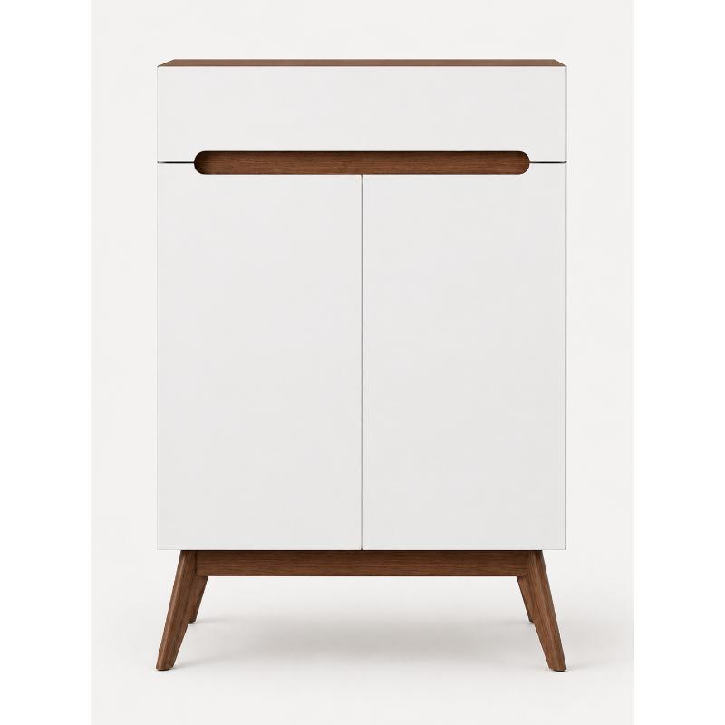 Shoe cabinet, 80 cm, Brown/White - KM-EG147-37