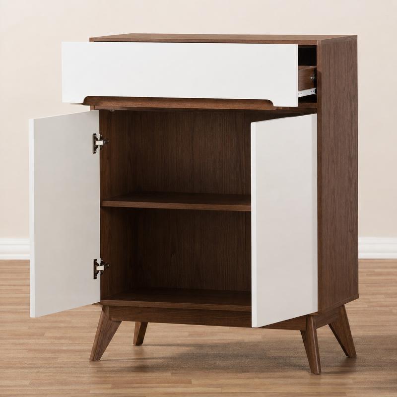 Shoe cabinet, 80 cm, Brown/White - KM-EG147-37