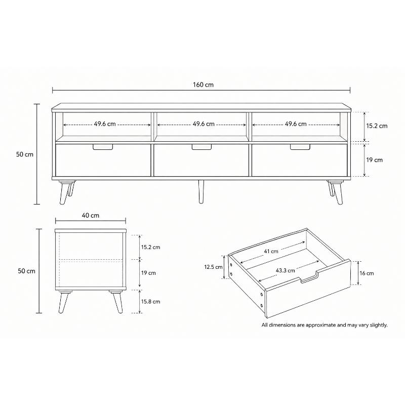 TV Table, 160 cm, Dark Wood - KM-EG147-01