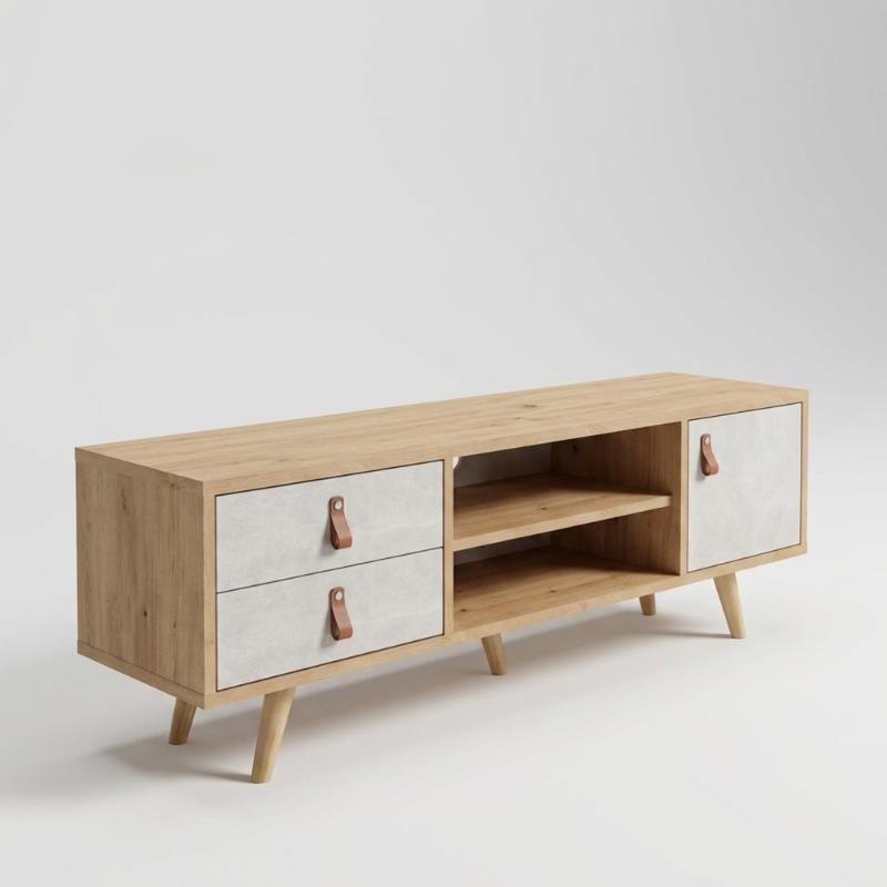 Tv Unit, 160cm, Beige/Wood - KM-EG28-196