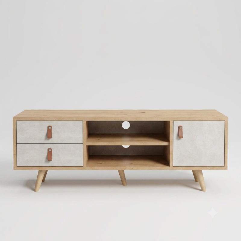 Tv Unit, 160cm, Beige/Wood - KM-EG28-196