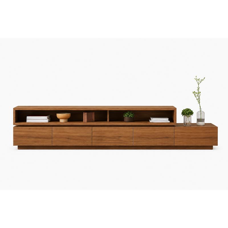 MDF Wood TV Unit, 240×45×40 cm - Brown
