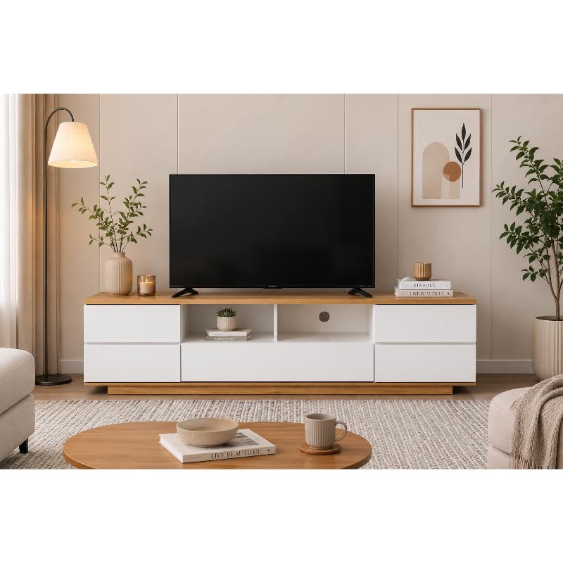 Tv Unit, 180 cm, Wood/White - KM-EG188-107