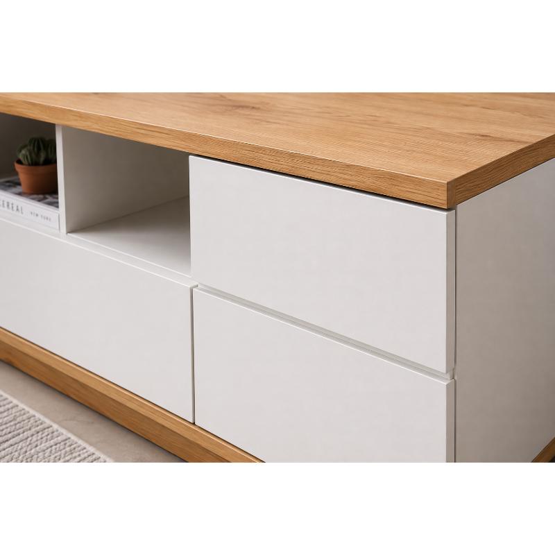 Tv Unit, 180 cm, Wood/White - KM-EG188-107