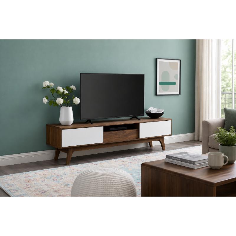 Tv Unit, 160 cm, Wood/White - KM-EG188-103