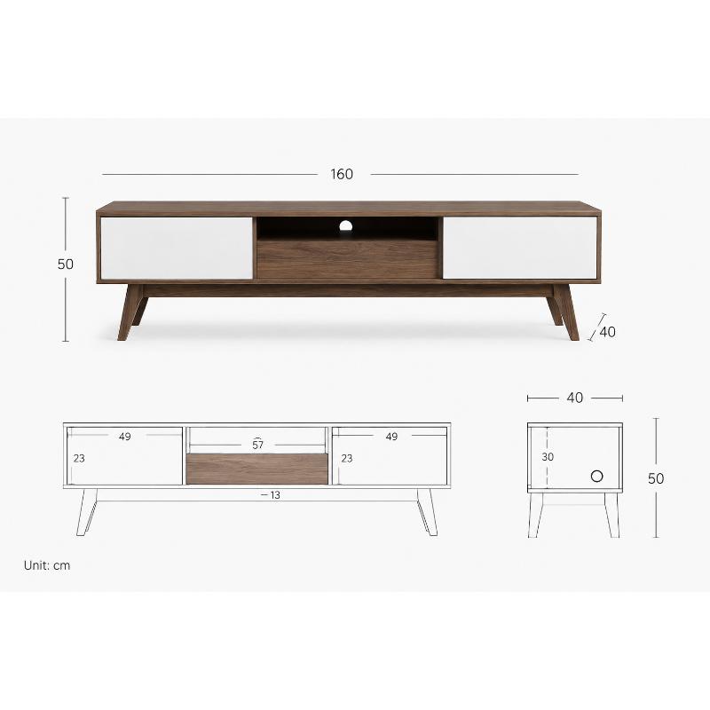 Tv Unit, 160 cm, Wood/White - KM-EG188-103