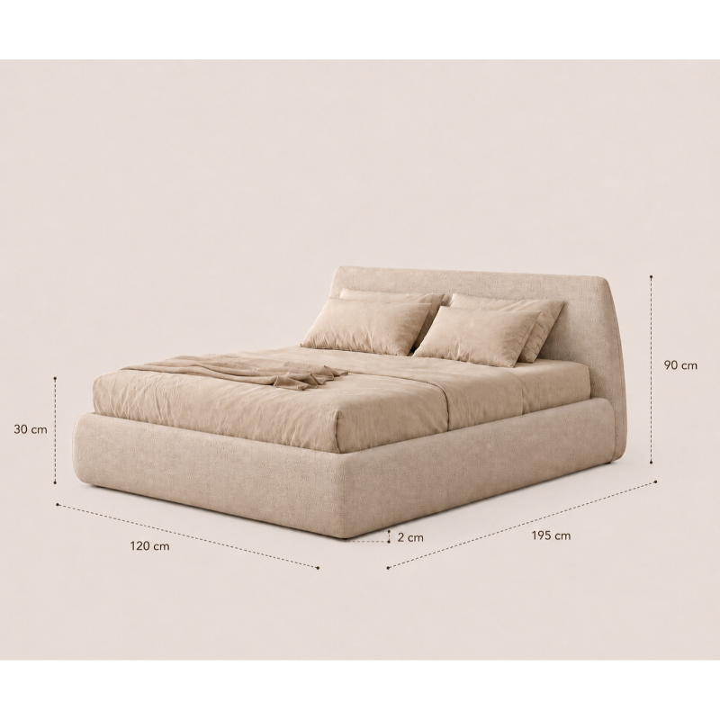 Bed, Multiple Sizes, Beige - KM-EG28-397
