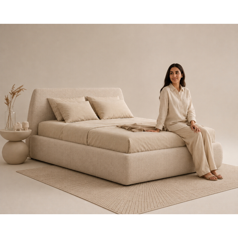 Bed, Multiple Sizes, Beige - KM-EG28-397