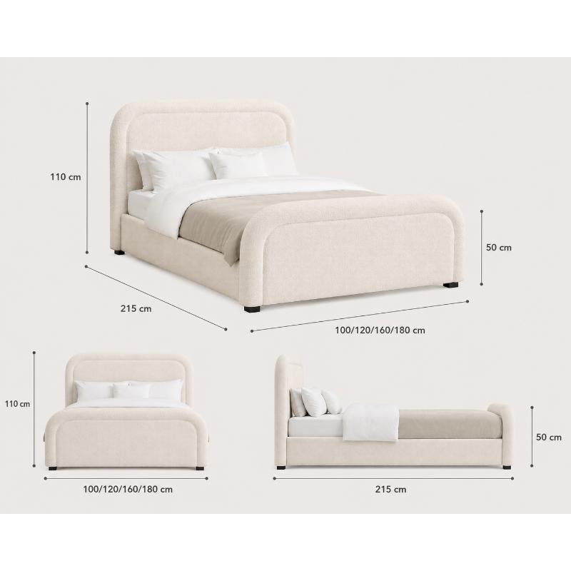 Bed, Multiple Sizes, Off White - KM-EG35-79