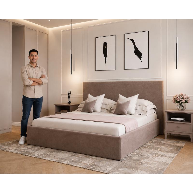 Bed, Multiple Sizes, Light Brown - KM-EG144-12